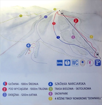 Kiczera Ski - mapa tras narciarskich